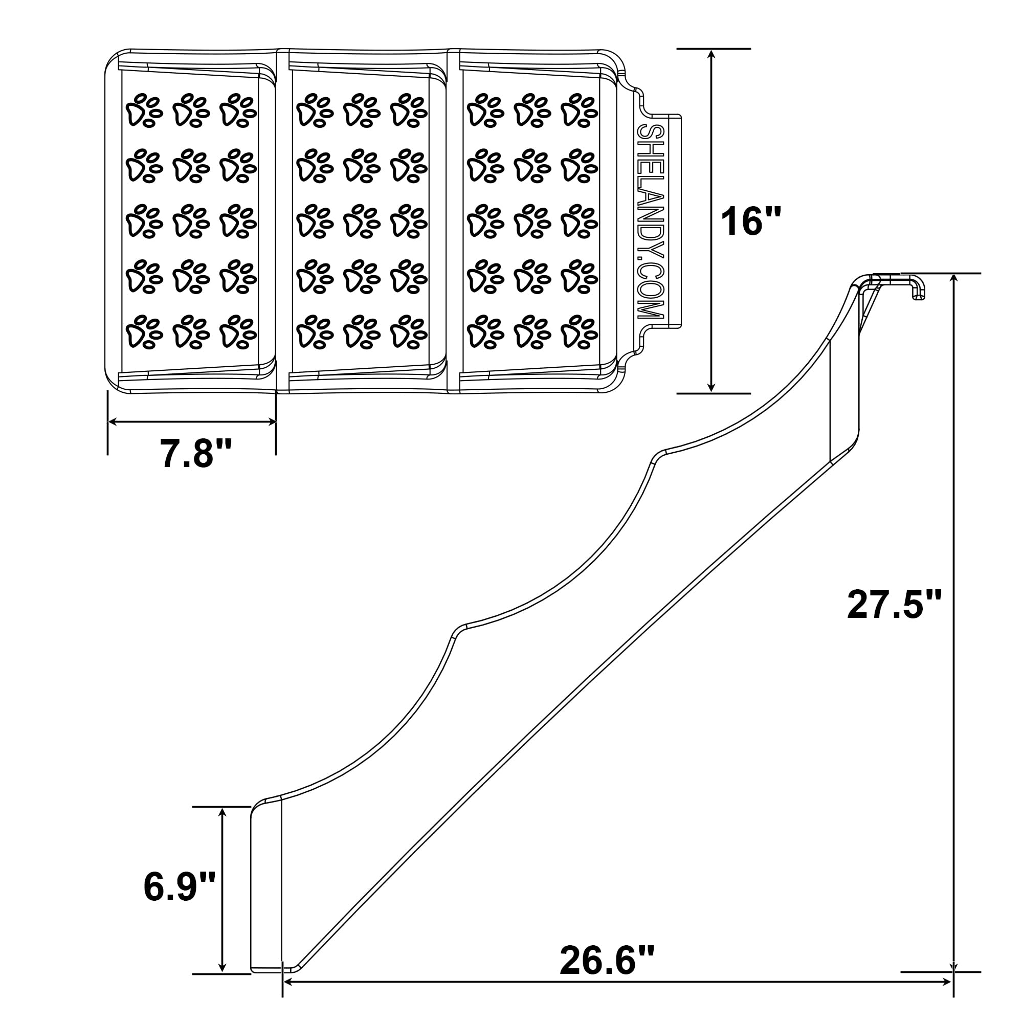 SHELANDY 45 Heavy Duty Pet Grooming Bathtub & Stairs Combo, Dog Wash Station for Easy Bathing and Grooming
